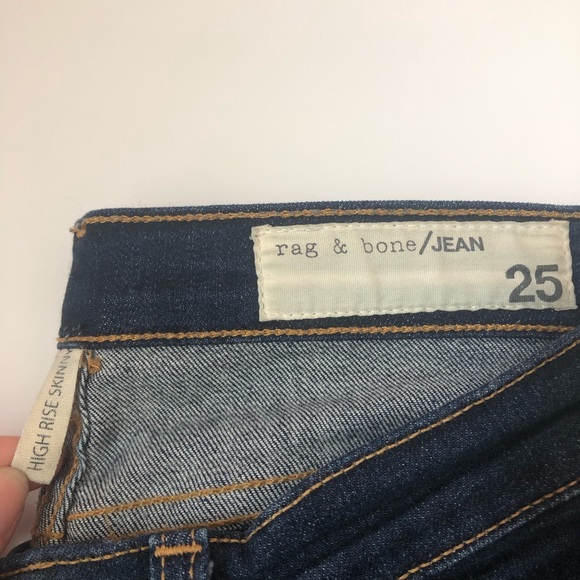Rag & Bone High Rise Skinny Jean Dark wash Size 25 - Picture 4 of 6